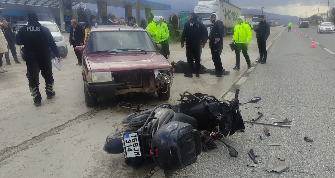 Bursa’da motosiklet ile otomobil çarpıştı: 1 yaralı